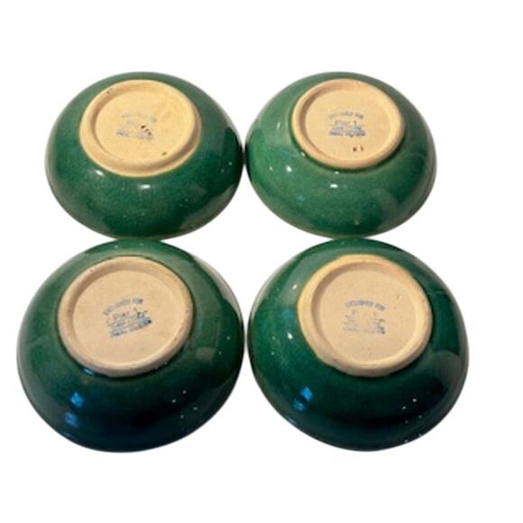 Pier 1 Crackle Collection Distressed Coupe Cereal Bowl Pottery Green Tan 6.75" - Picture 3 of 12